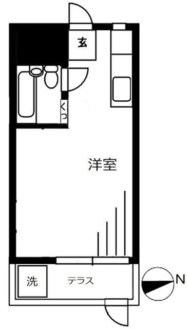 メゾネット沼田(ワンルーム/1階)の間取り写真