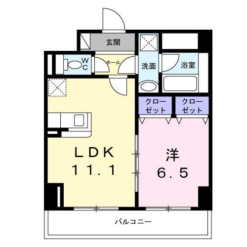 サニーレジデンス吉野II(1LDK/2階)の間取り写真