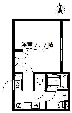 ルミエール木場公園(1K/2階)の間取り写真