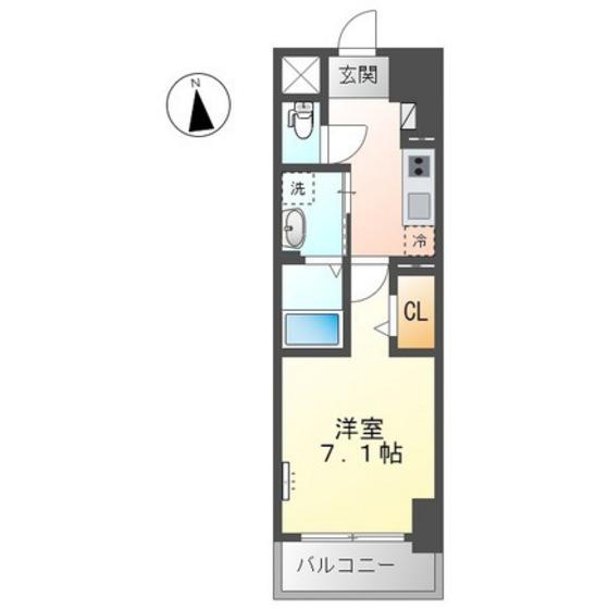 グランエッセ(1K/9階)の間取り写真