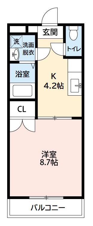 シャルモンナポール(1K/2階)の間取り写真