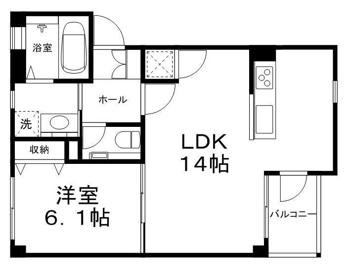 OA FLAT車崎(1LDK/2階)の間取り写真