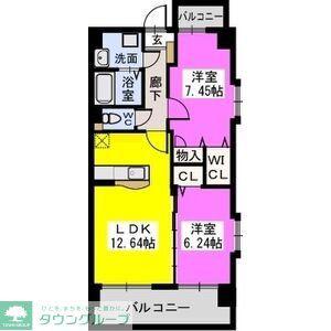 コゥジィーコート駅前通(2LDK/6階)の間取り写真