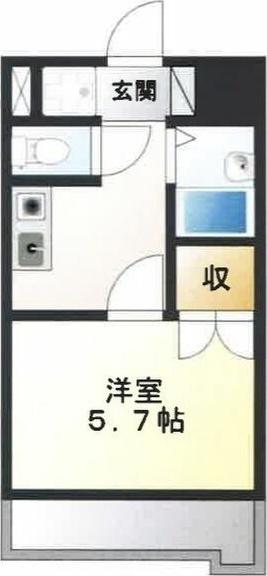 セジュール栄(1K/6階)の間取り写真
