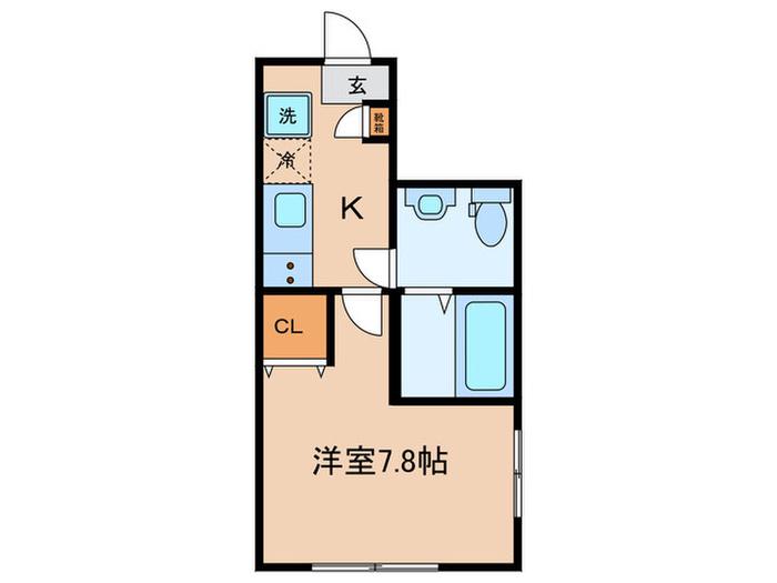 ベイルーム浅田(1K/1階)の間取り写真