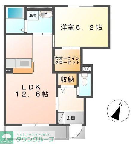 ヴェルジュ(1LDK/1階)の間取り写真