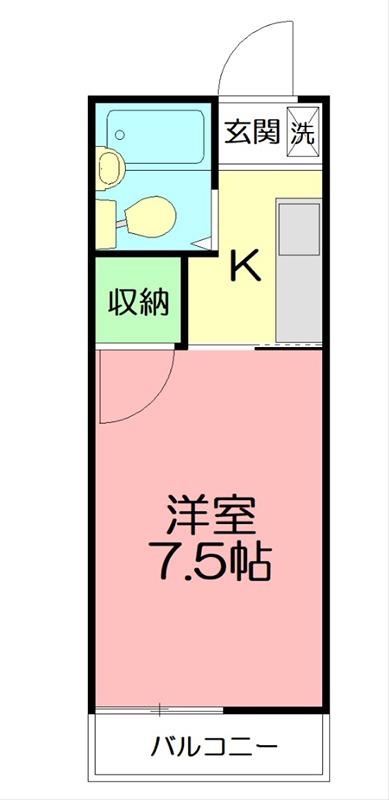 コーポアルファー(1K/2階)の間取り写真