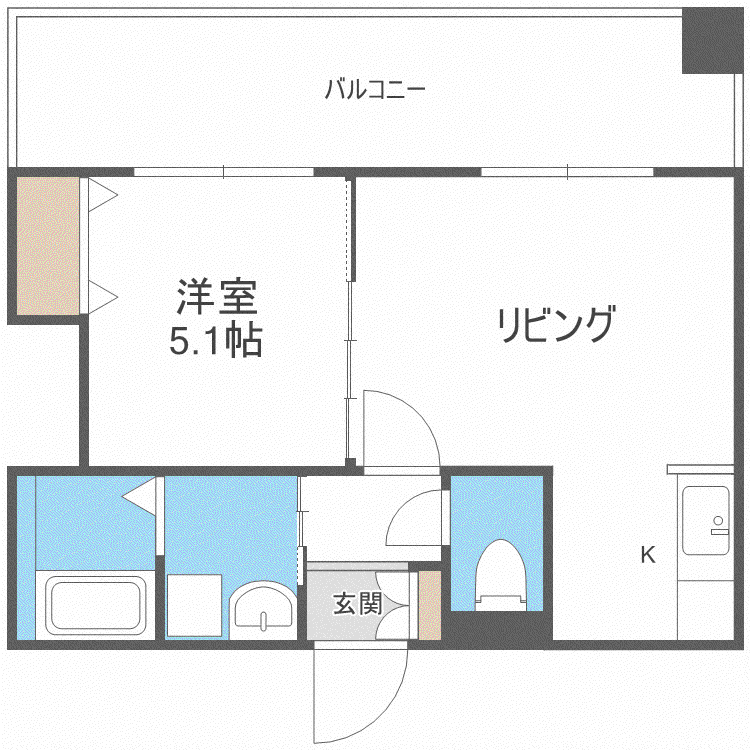 GLASS N21(1LDK/1階)の間取り写真