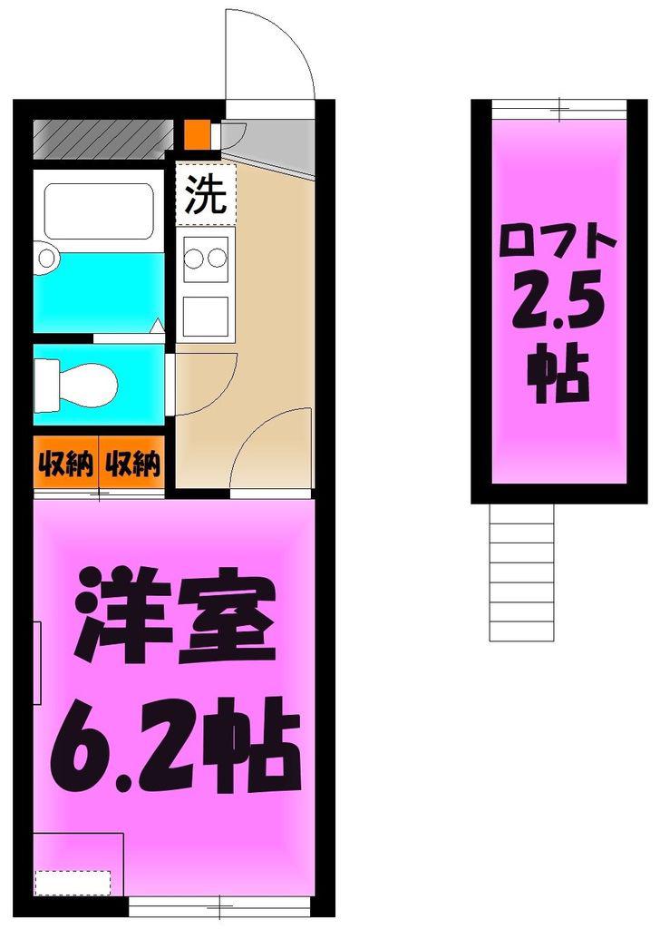 エトワール 栄町(1K/1階)の間取り写真
