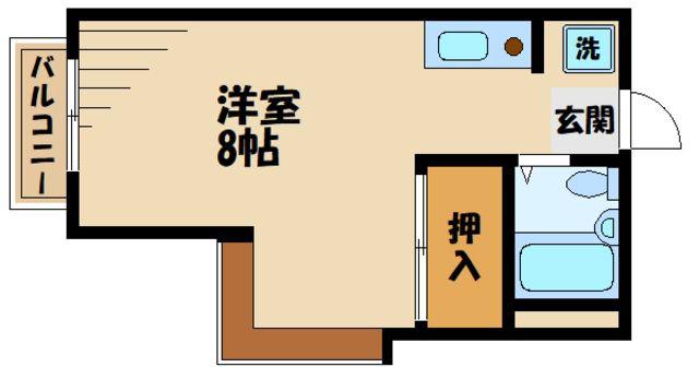 エステートピア大宮(ワンルーム/1階)の間取り写真