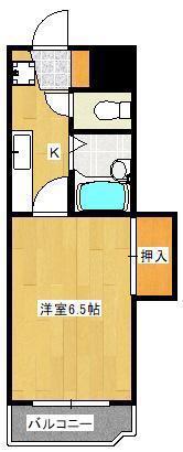 シャトレ戸ノ上II(1K/2階)の間取り写真