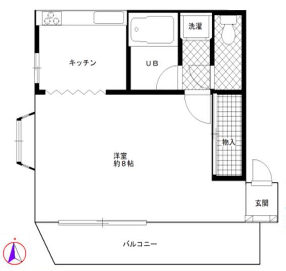 第3江口コーポ(1K/3階)の間取り写真