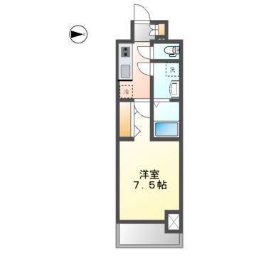 S-RESIDENCE庄内通駅前CURERE(1K/4階)の間取り写真