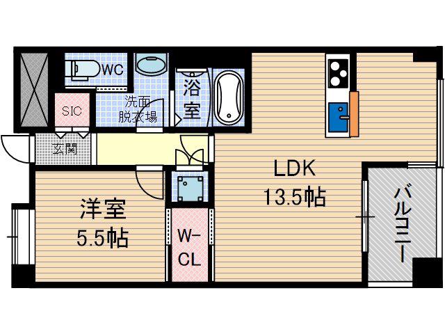 CASABONITA(1LDK/1階)の間取り写真