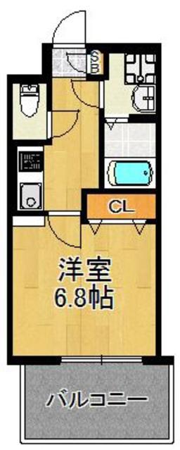 エンクレスト博多駅前III(1K/4階)の間取り写真