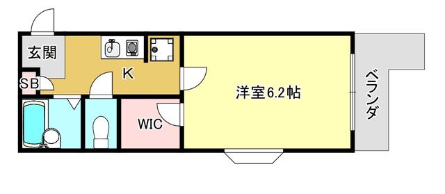 グリーンコープ三津屋(1K/1階)の間取り写真