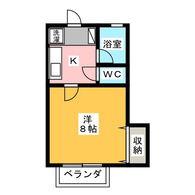 カーサひじり5(1K/2階)の間取り写真