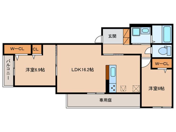 D‐RIVERSIDE南庄(2LDK/2階)の間取り写真