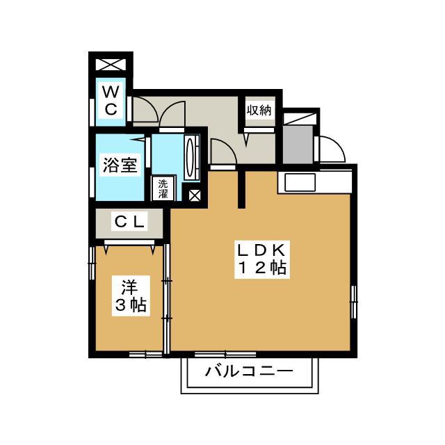 シェリー稲田(1LDK/1階)の間取り写真