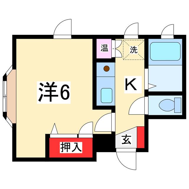 サンライズ白山(1K/2階)の間取り写真