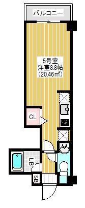 NY スクエア 船橋(1K/2階)の間取り写真