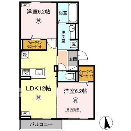CONTENTO(2LDK/3階)の間取り写真