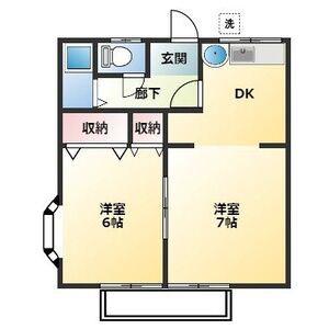 市野コーポ(2DK/2階)の間取り写真