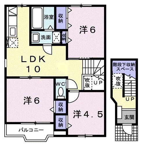 CARNA I(3LDK/2階)の間取り写真