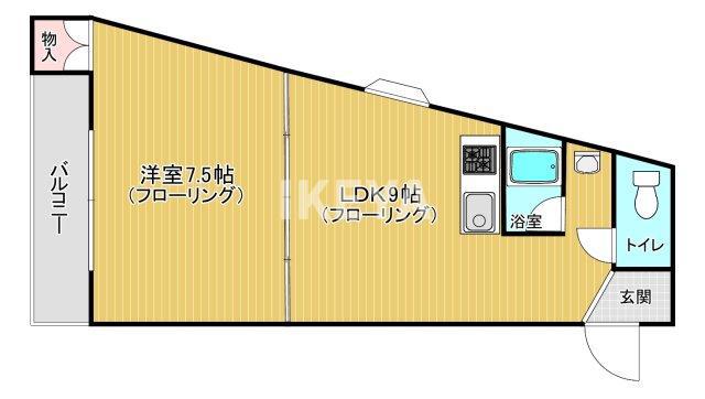 カーサ・ソレアード(1LDK/3階)の間取り写真