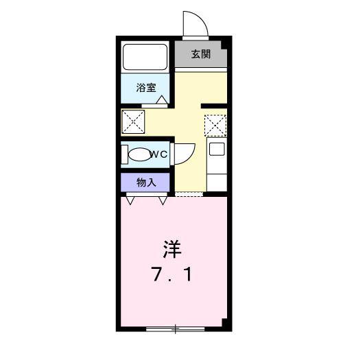 第6小見ハイツ(1K/2階)の間取り写真