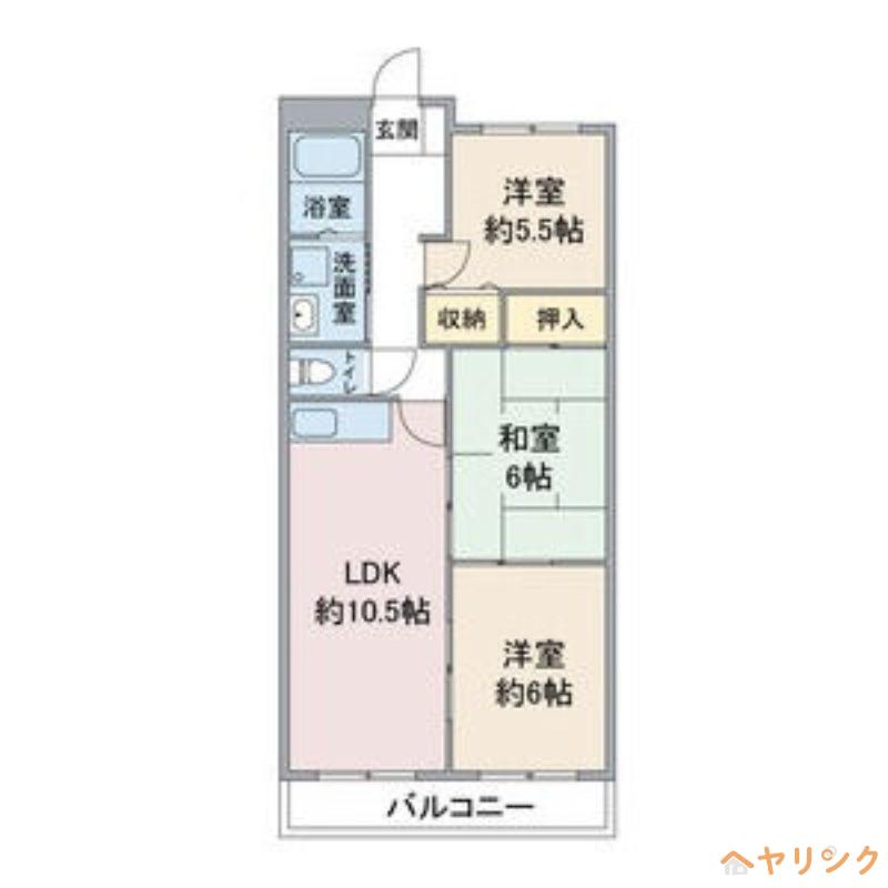 グランシャリオ(3LDK/4階)の間取り写真