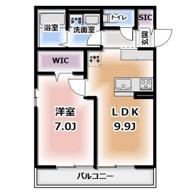 KOMOREBI GARDEN中田本町C(1LDK/3階)の間取り写真