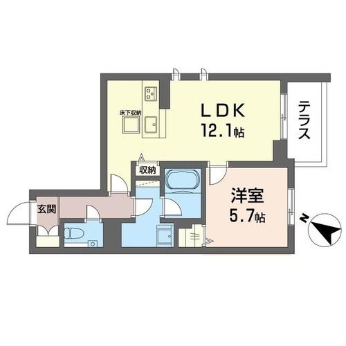 カーサ セレーノ(1LDK/1階)の間取り写真