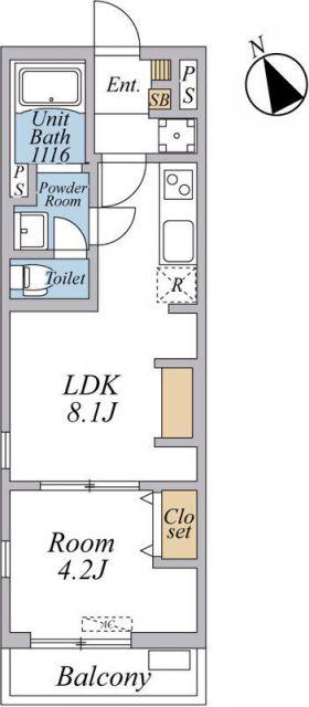 リブリ・西台(1LDK/2階)の間取り写真