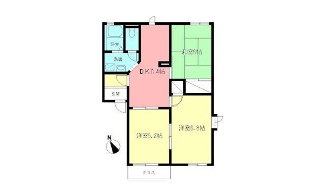 プレズントハイム(3DK/1階)の間取り写真
