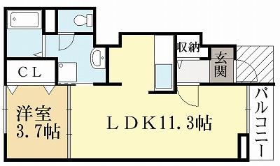 アルバ セレーノ(1LDK/1階)の間取り写真