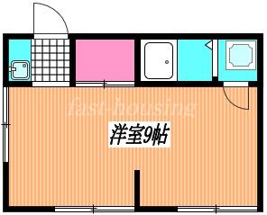 笹原荘(ワンルーム/2階)の間取り写真