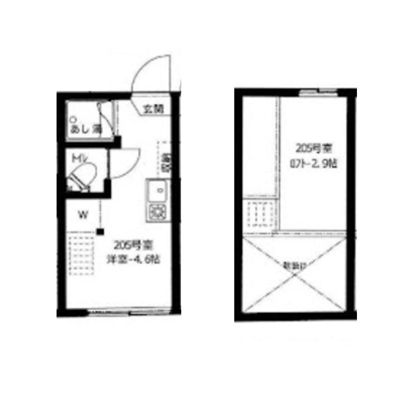 アーバンプレイス中野B(ワンルーム/2階)の間取り写真