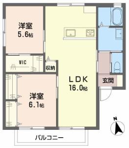 セジュール小東(2LDK/1階)の間取り写真