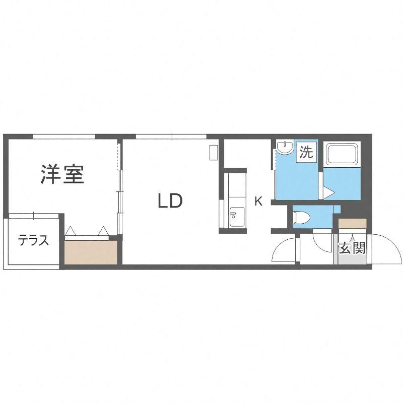 シティレジデンス南8条(1LDK/2階)の間取り写真