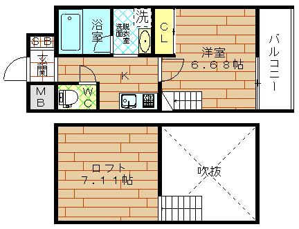 WOB西九条(1K/10階)の間取り写真