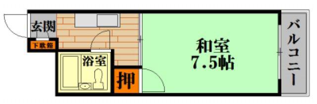 第一大下ビル(1K/3階)の間取り写真