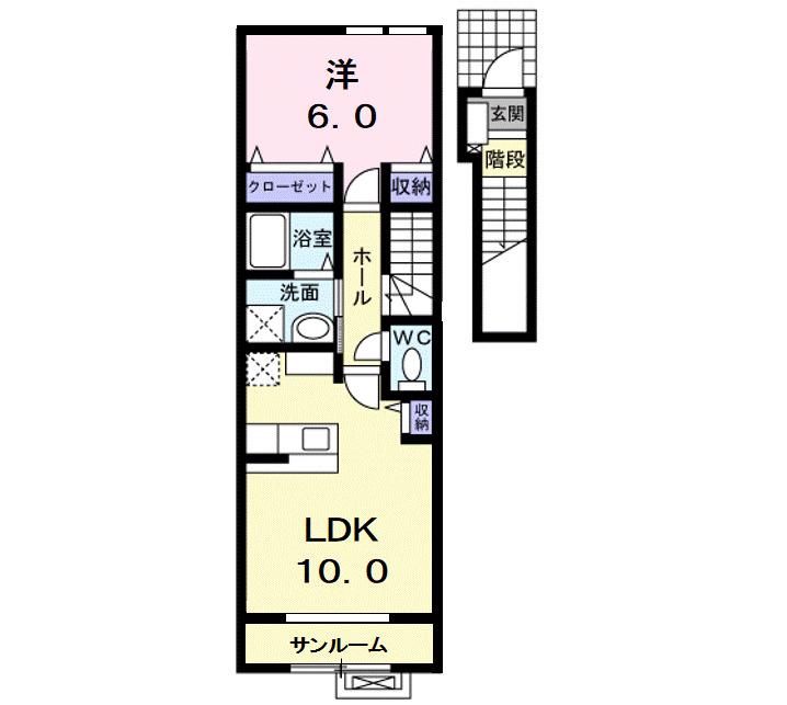 アルドール(1LDK/2階)の間取り写真