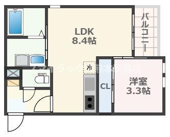 REGALEST上熊本(1LDK/3階)の間取り写真