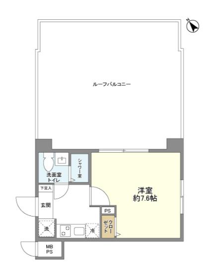 コスモ田端(1K/12階)の間取り写真