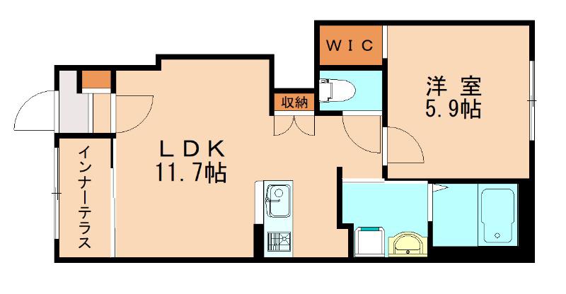 三苫3丁目アパート(1LDK/1階)の間取り写真