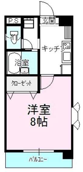 サンロード二番町(1K/8階)の間取り写真
