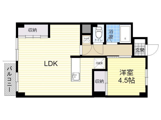 寿コーポ(1LDK/3階)の間取り写真