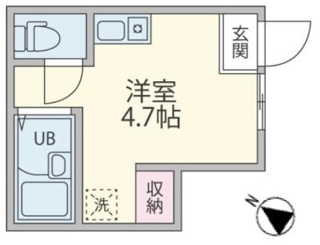 レジデンス高田馬場(ワンルーム/1階)の間取り写真