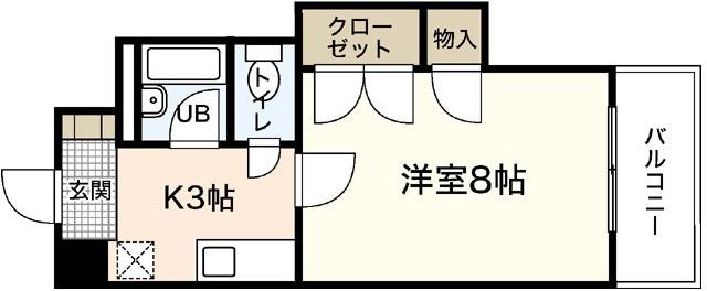 ROSE米田(1K/3階)の間取り写真